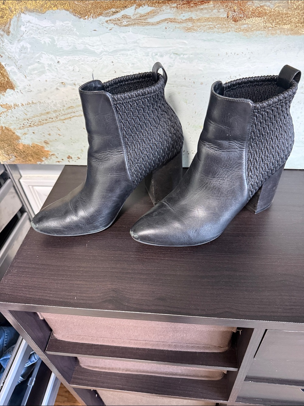 Cole Haan Black Leather Booties